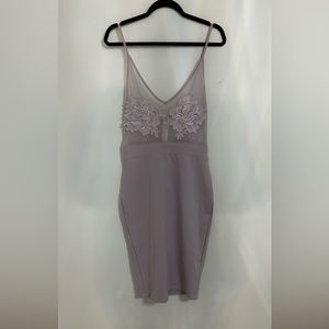 Mesh top purple body on dress - misguided